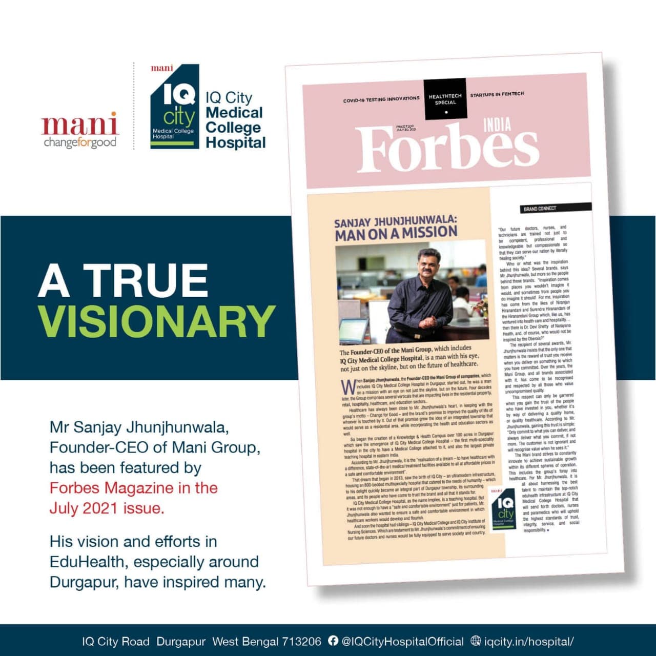 The Forbes Magazine has featured Mr Jhunjhunwala this month.