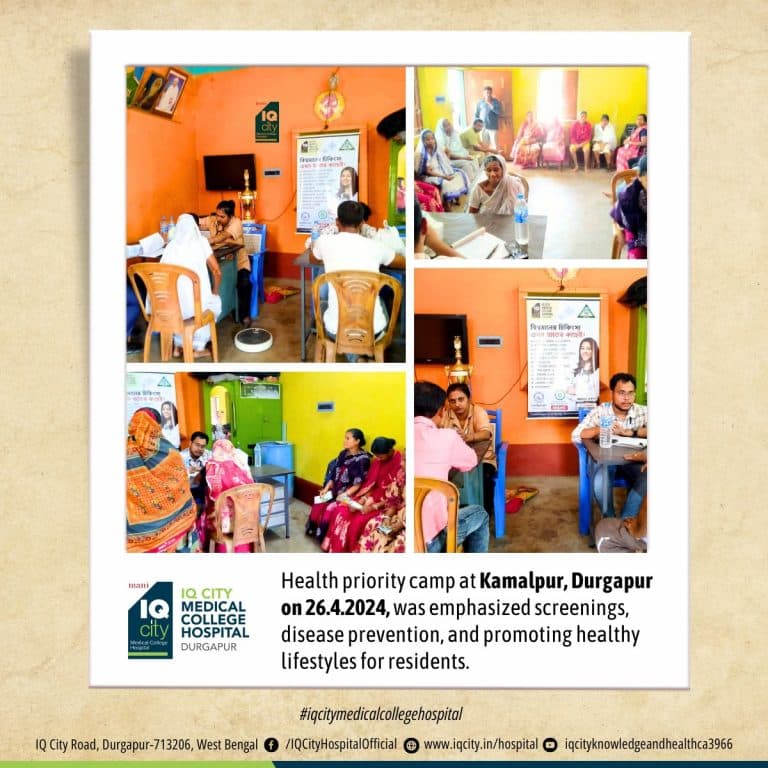 Health priority camp at Kamalpur, Durgapur on 26.4.2024