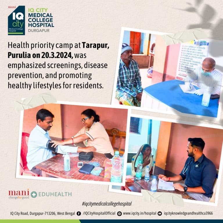 Health priority camp at Tarapur, Purulia on 20.3.2024
